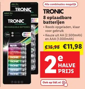 Lidl TRONIC 8 oplaadbare batterijen aanbieding