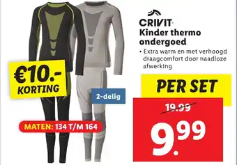 Lidl CRIVIT. Kinder thermo ondergoed aanbieding