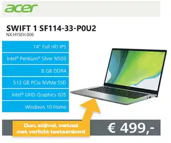 Informatique Acer Swift 1 SF114-33-P0U2 aanbieding