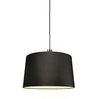 Lampenlicht.nl Moderne hanglamp staal met kap 45 cm zwart - combi 1 aanbieding