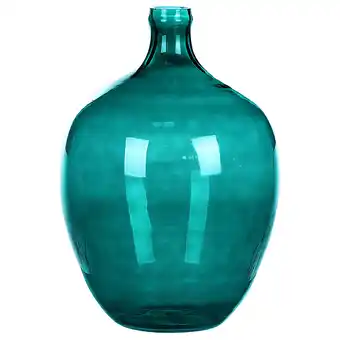 Beliani Bloemenvaas glas turquoise 39 cm roti aanbieding