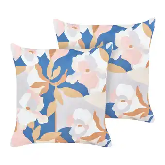 Beliani Tuinkussen set van 2 bloemen meerkleurig 45 x 45 cm verezzi aanbieding