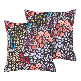 Beliani Tuinkussens set van 2 bloemenmotief meerkleurig 45 x 45 cm castelaro aanbieding