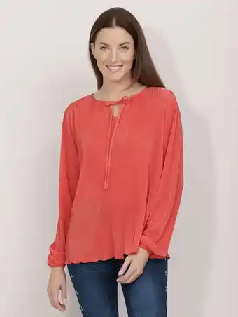 Klingel Blouse met plissé dress in koraal aanbieding