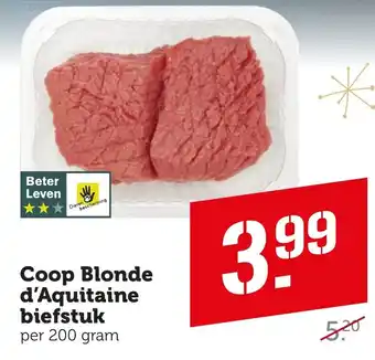 Coop Blonde d'Aquitaine biefstuk per 200 gram aanbieding