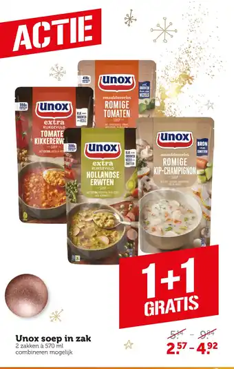 Coop Unox soep in zak aanbieding