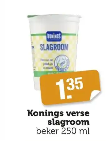 Coop Konings verse slagroom beker 250 ml aanbieding