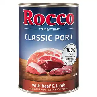 Zooplus Voordeelpakket: rocco classic pork 24 x 400g rund & lam aanbieding