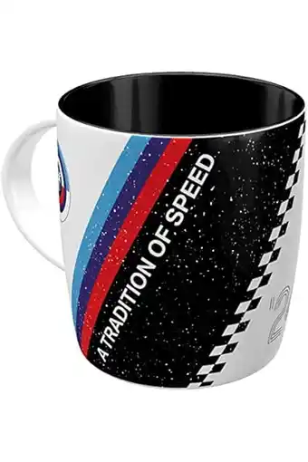 Amazon Nostalgic-art retro koffiemok, bmw motorsport – tradition of speed – geschenkidee voor autoliefhebbers, gemaakt van keramiek, aanbieding