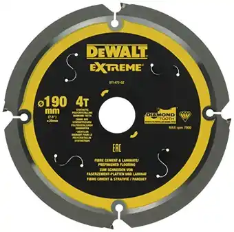 Amazon Dewalt vezelcement cirkelzaagblad dt1472 (190/30 mm, 4 tanden, 12°, speciaal voor vezelcementplaten en laminaat ontwikkelde c aanbieding