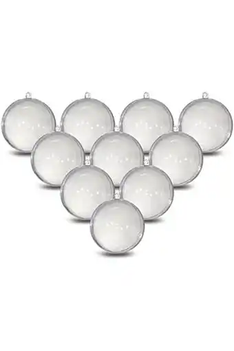 Amazon Acryl bal a666010 acryl ø 6 cm glashelder met oogje om op te hangen, 2 delen, 10 stuks, plexiglas ballen, kerstbal, kunststof aanbieding