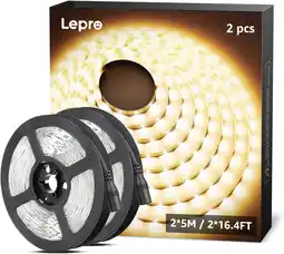 Amazon Le 5m warm wit led-strookset, 2 stuks, 12v led-stroken, zelfklevende led-stroken, flexibele led-strook, led-strook, led-licht aanbieding