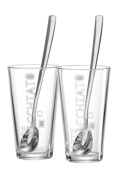 Set Latte Macchiato Ritzenhoff & Breker - 2 Tazze Da 330 Ml E 2 Piattini In Porcellana Bianca, 4 Pezzi