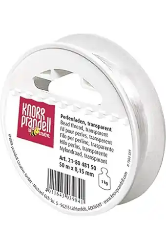 Amazon Knorrprandell 8048150 perlondraad, 50 m - 0,15 mm diameter, transparant aanbieding