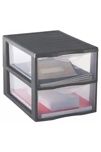 Amazon Sundis orgamix, kunststof ladekast, 2 transparante laden, a4 papierformaat, hoogte 25,5 cm, stapelbaar, ideaal voor kantoorop aanbieding