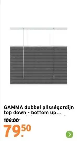 GAMMA Gamma dubbel plisségordijn top down - bottom up lichtdoorlatend antraciet (6003) 80x180 cm (bxh) aanbieding