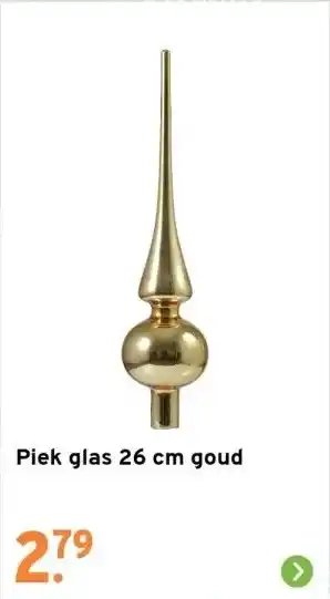 GAMMA Piek glas 26 cm goud aanbieding