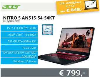 Informatique Acer Nitro 5 AN515-54-54KT aanbieding