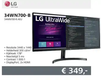 Informatique Lg 34wn700-B aanbieding