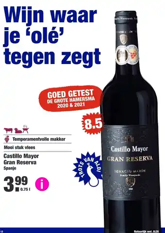 ALDI Castillo mayor gran reserva 750ml aanbieding