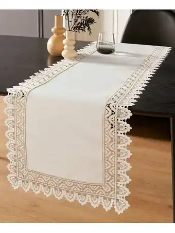 Klingel Tafelloper daphne webschatz beige/goudkleur aanbieding