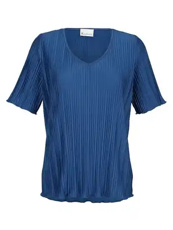 Klingel Plisséshirt van soepele stof komplimente royal blue aanbieding