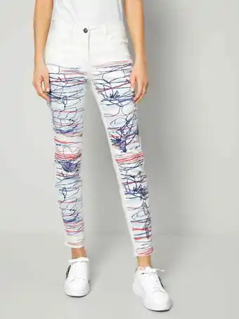 Klingel Jeans met borduursel en print amy vermont wit/marine/rood aanbieding