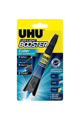 Amazon Uhu booster extra sterke lijm voor alle ondergronden, geactiveerd door uv-lamp, lijm, gerepareerd, vult, beschermt, transpara aanbieding