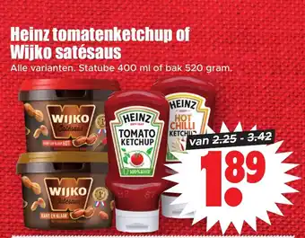 Dirk Heinz tomatenketchup of Wijko satésaus aanbieding