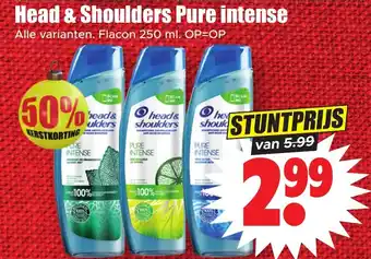 Dirk Head & Shoulders Pure intense 250ml aanbieding