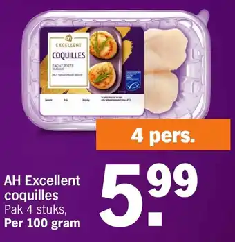 Albert Heijn AH Excellent coquilles 100g aanbieding