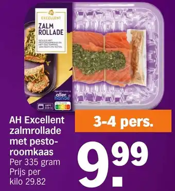 Albert Heijn AH Excellent zalmrollade met pesto-roomkaas aanbieding