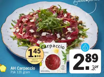 Albert Heijn AH Carpaccio Pak 120 gram aanbieding