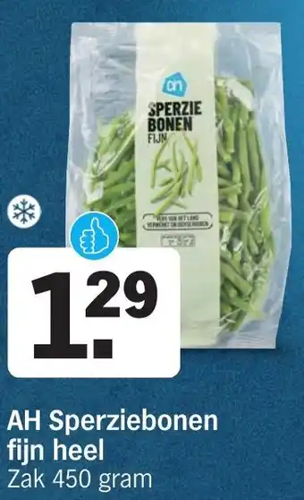 Albert Heijn AH Sperziebonen fijn heel Zak 450 gram aanbieding