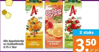 Albert Heijn Alle Appelsientje en DubbelDrank 0.75-1 liter aanbieding