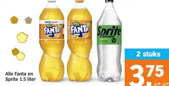 Albert Heijn Alle Fanta en Sprite 1.5 liter aanbieding