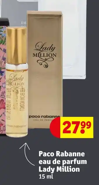 Kruidvat Paco Rabanne eau de parfum Lady Million 15 ml aanbieding