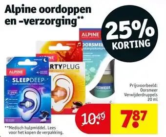 Kruidvat Alpine oordoppen en -verzorging aanbieding