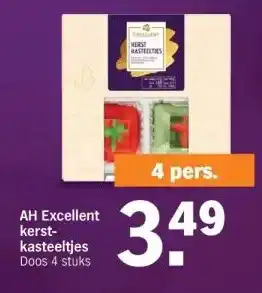 Albert Heijn Ah excellent kerstkasteeltjes doos 4 stuks aanbieding