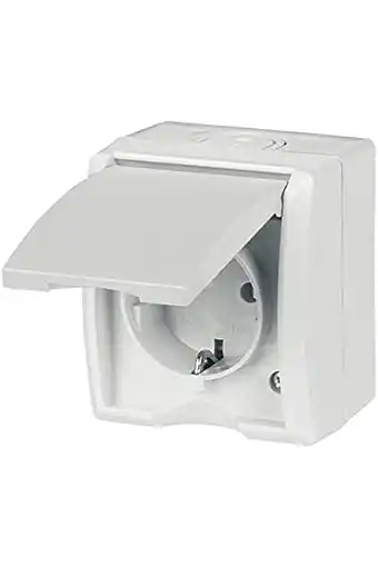 Amazon Rev 0510243555 aquaform stopcontact voor vochtige ruimtes, ip44, eenpolig, opbouw, wit aanbieding