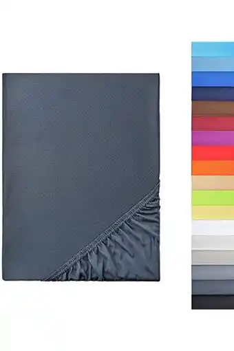 Amazon Naturemark - microvezel hoeslaken, speciale prijs! merkproduct in verschillende kleuren en maten 120x200 cm, antraciet grijs  aanbieding