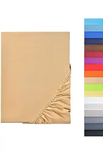 Amazon Naturemark - microvezel hoeslaken, speciale prijs! merkproduct in verschillende kleuren en maten 120x200 cm, zand 180x200 - 2 aanbieding