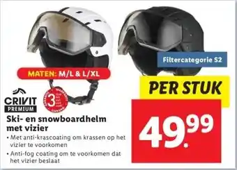 Lidl Ski- en snowboardhelm met vizier aanbieding