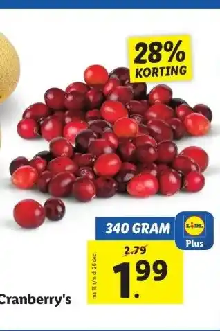 Lidl Cranberry's aanbieding