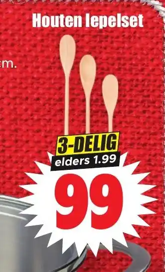 Dirk Houten lepelset 3-DELIG aanbieding