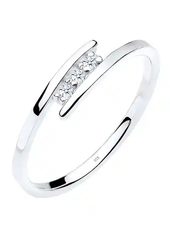 Douglas Elli diamonds elli diamonds ring dames klassiek elegant met diamant (0,06 ct.) in 925 sterling zilver aanbieding