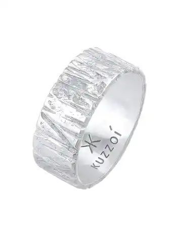 Douglas Kuzzoi kuzzoi ring heren ring structuur hammered organische look trend in 925 sterling zilver aanbieding