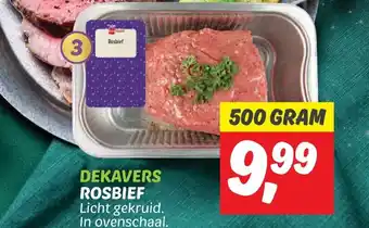 Dekamarkt ROSBIEF 500 GRAM aanbieding