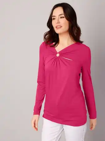 Klingel Shirt met sierring en plooitjes paola neonpink aanbieding