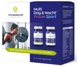 De Online Drogist Vitakruid Multi Dag & Nacht Vrouw Sport Tabletten aanbieding